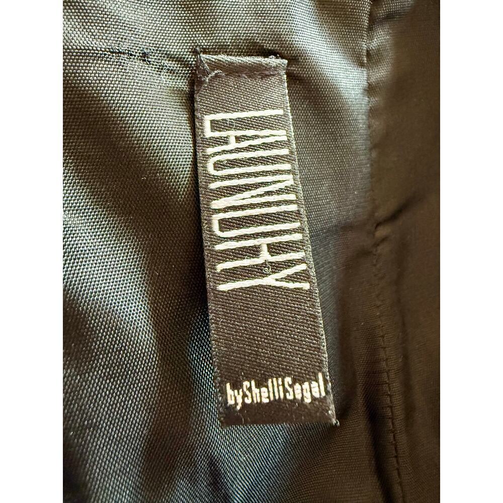 Shelli Segal Wool Blend Leather Herringbone Skirt Vintage 90s size 8 - Picture 5 of 8